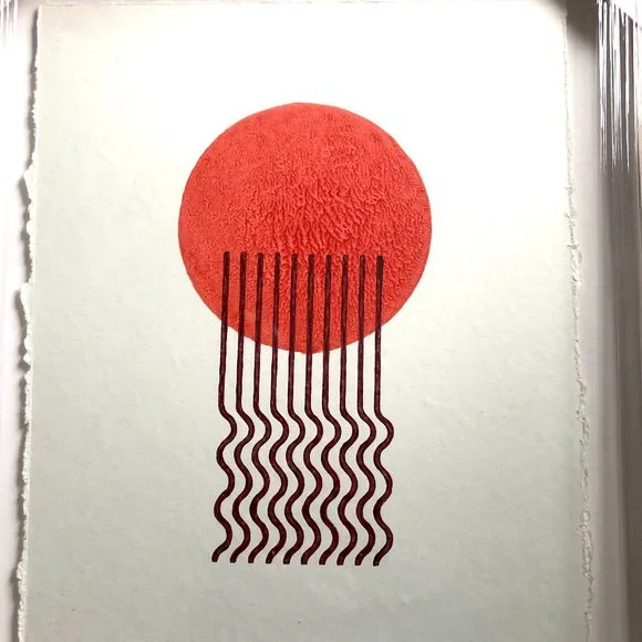 Block Shop Textiles Byway Print in Terracotta. Framed - Picture 3 of 5